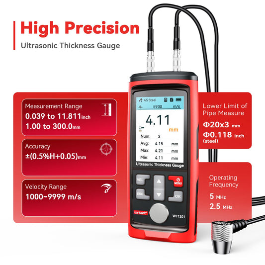 WINTACT WT1201 ultrasonic thickness gauge gallery image 2