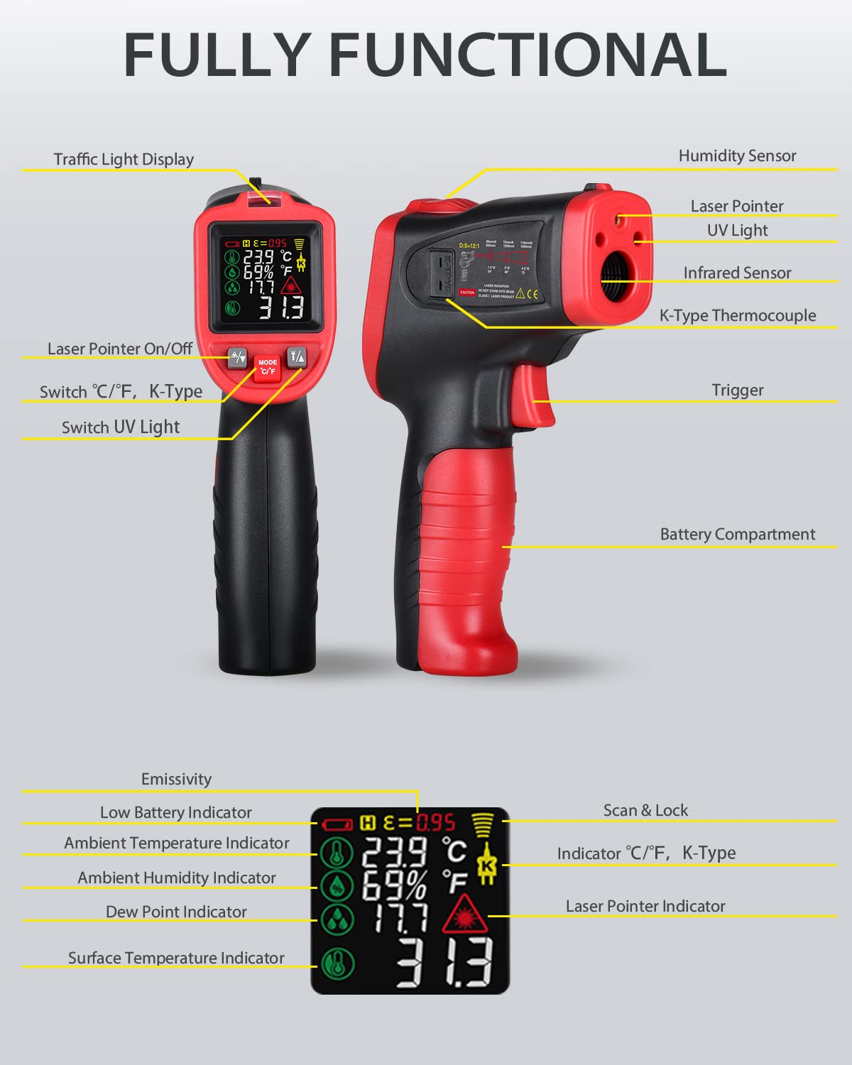 WINTACT WT323C infrared thermometer gallery image 7