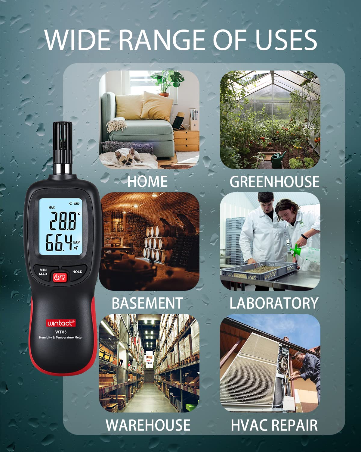 WINTACT WT83 temperature humidity meter gallery image 7