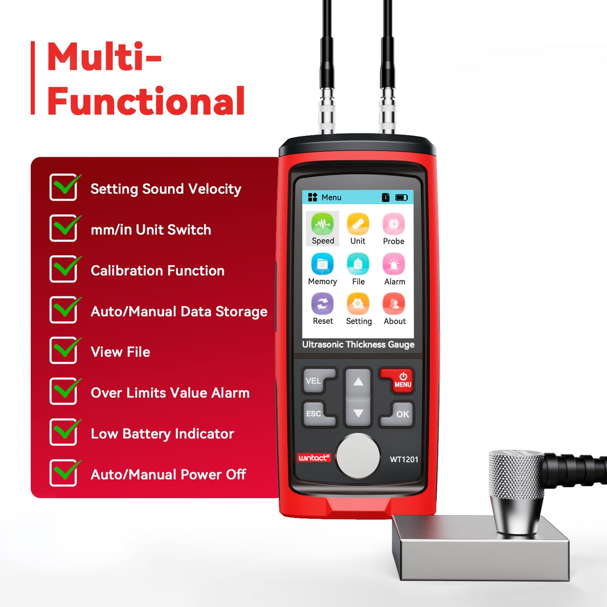 WINTACT WT1201 ultrasonic thickness gauge gallery image 4