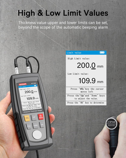 WINTACT WT130A ultrasonic thickness gauge gallery image 3