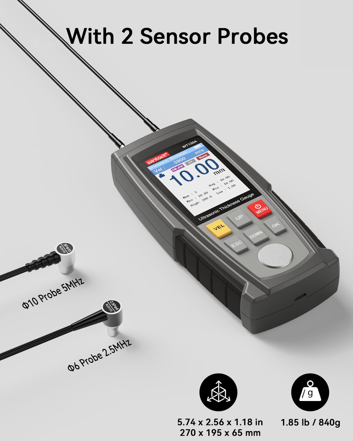 WINTACT WT130A ultrasonic thickness gauge gallery image 6