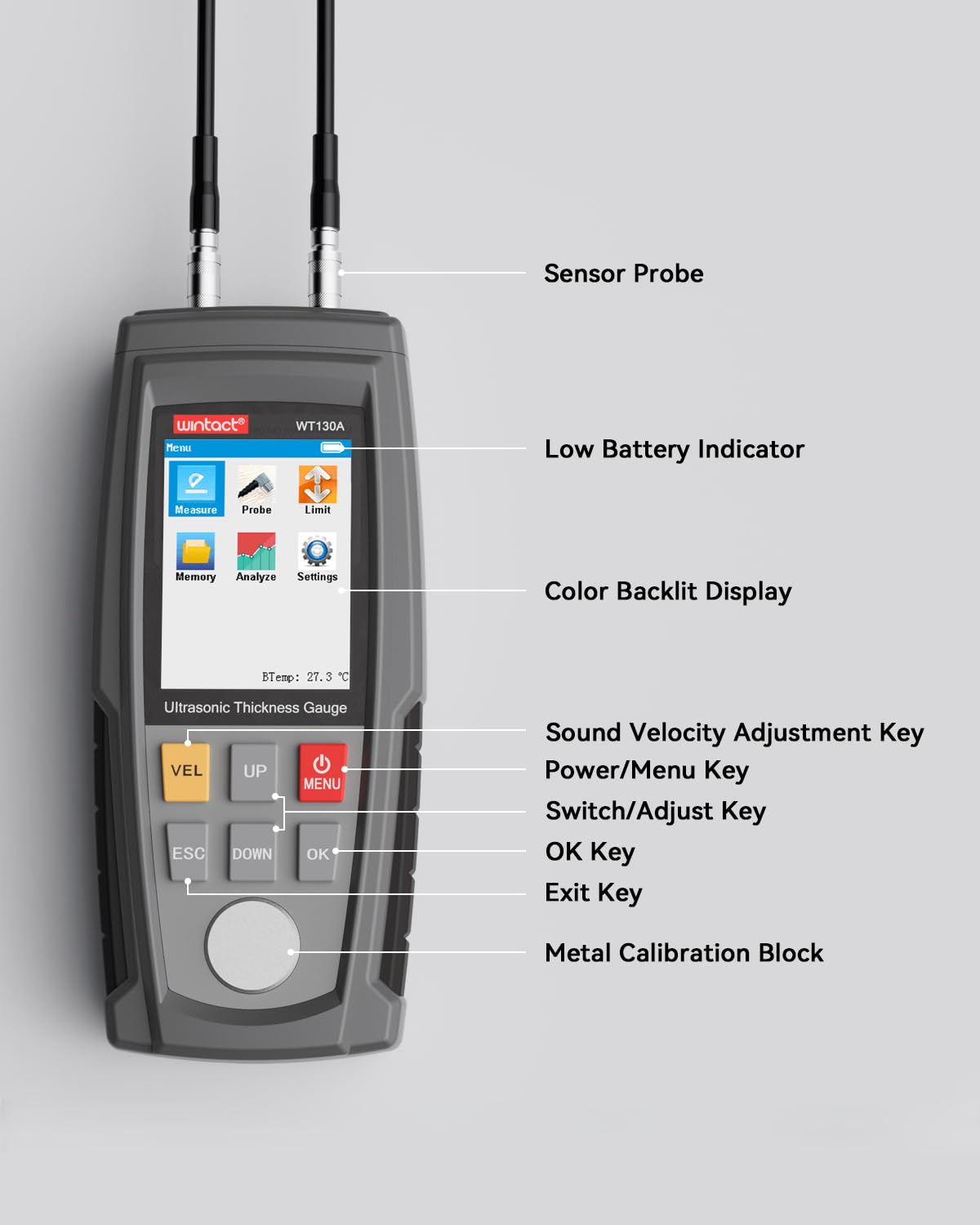 WINTACT WT130A ultrasonic thickness gauge gallery image 7