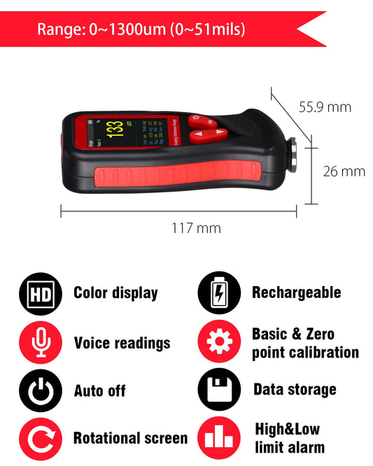 WINTACT WT230 paint coating thickness gauge gallery image 2