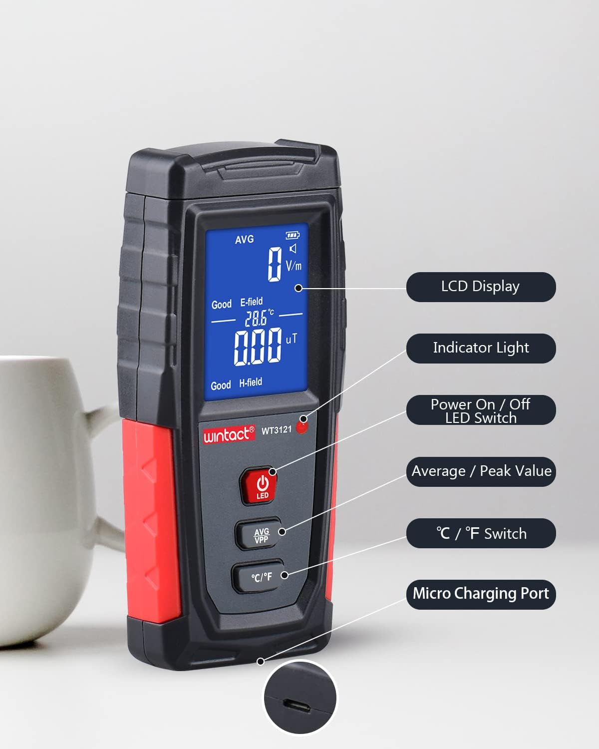 WINTACT WT3121 EMF meter gallery image 7