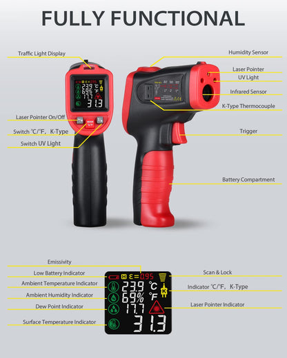 WINTACT WT323C infrared thermometer gallery image 7