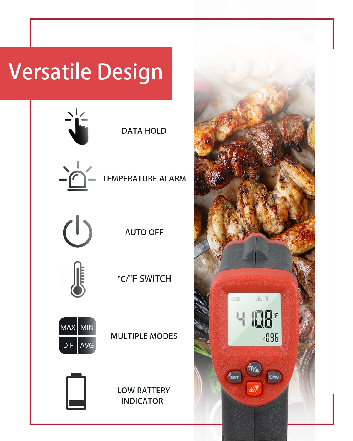 WINTACT WT550 infrared thermometer gallery image 2
