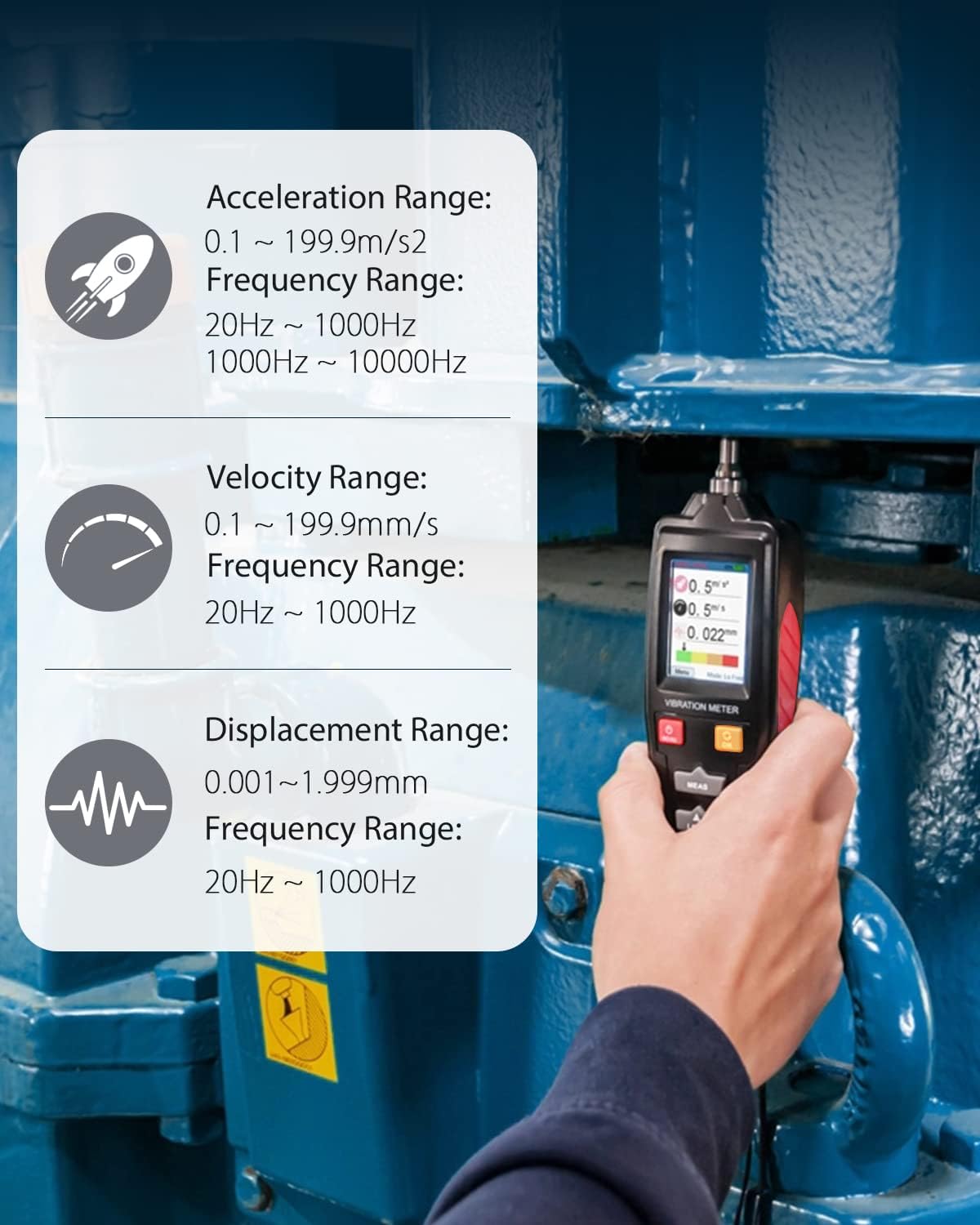 WINTACT WT63B digital vibration meter gallery image 3