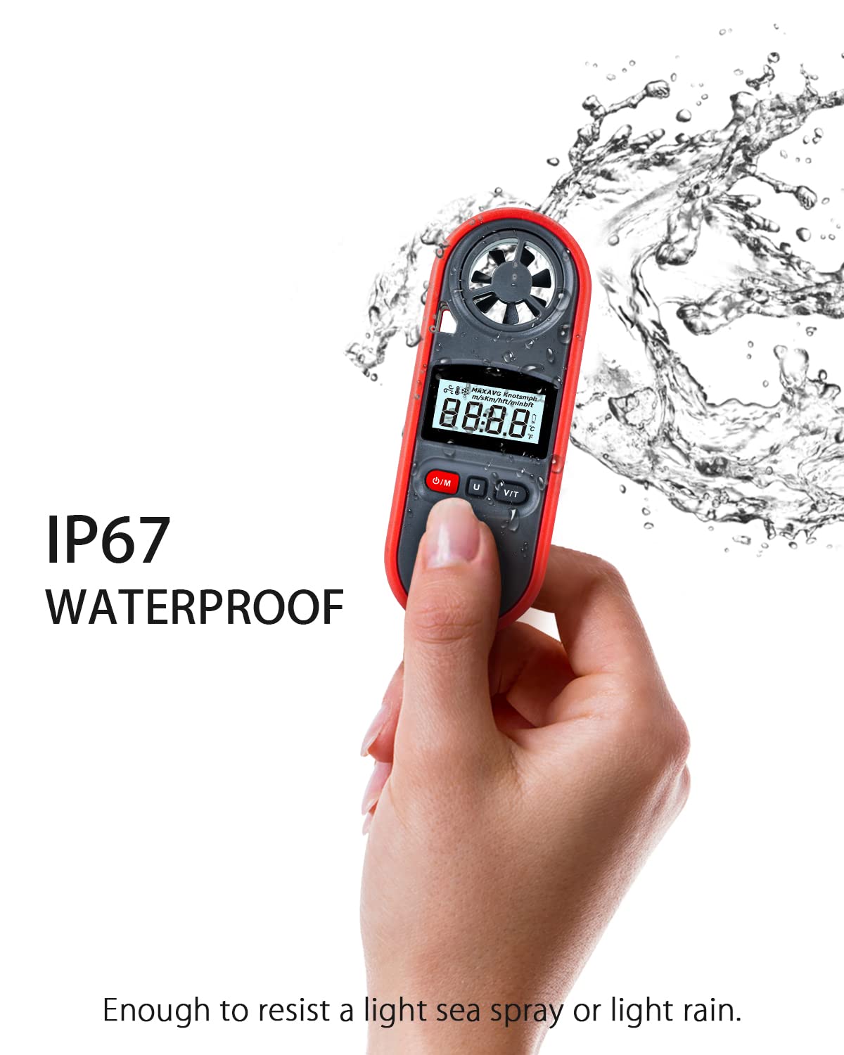 WINTACT WT816A water-resistant anemometer gallery image 3