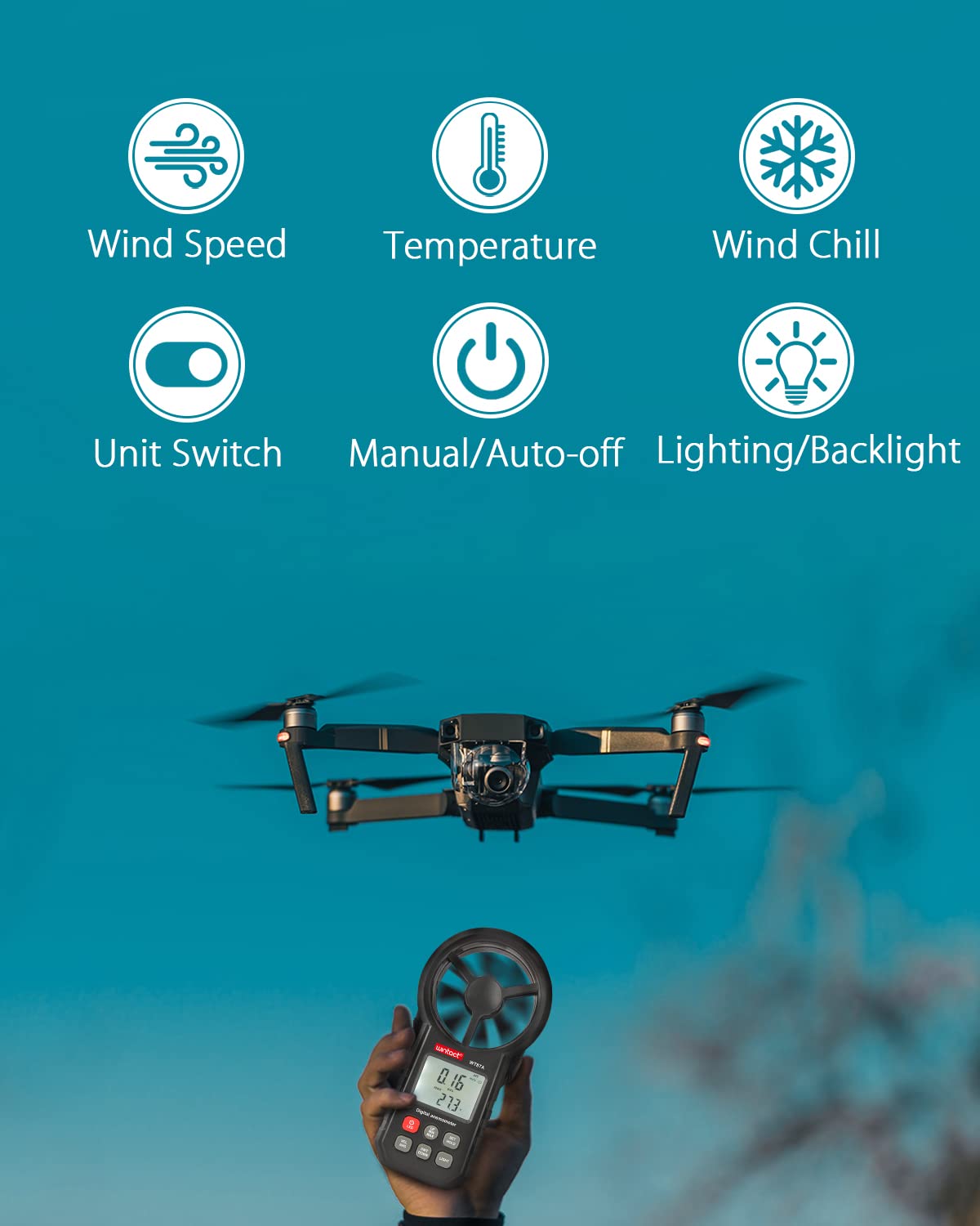 WINTACT WT87A digital anemometer gallery image 2