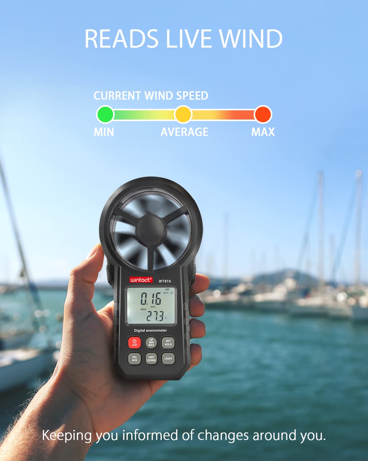 WINTACT WT87A digital anemometer gallery image 3