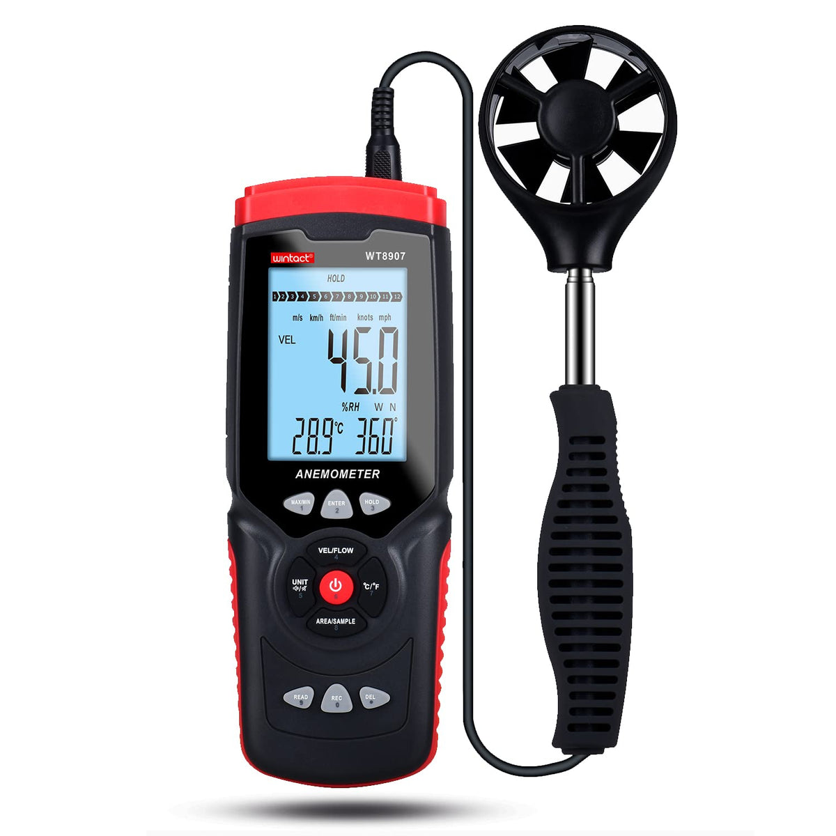 WINTACT WT8907 digital anemometer gallery image 1