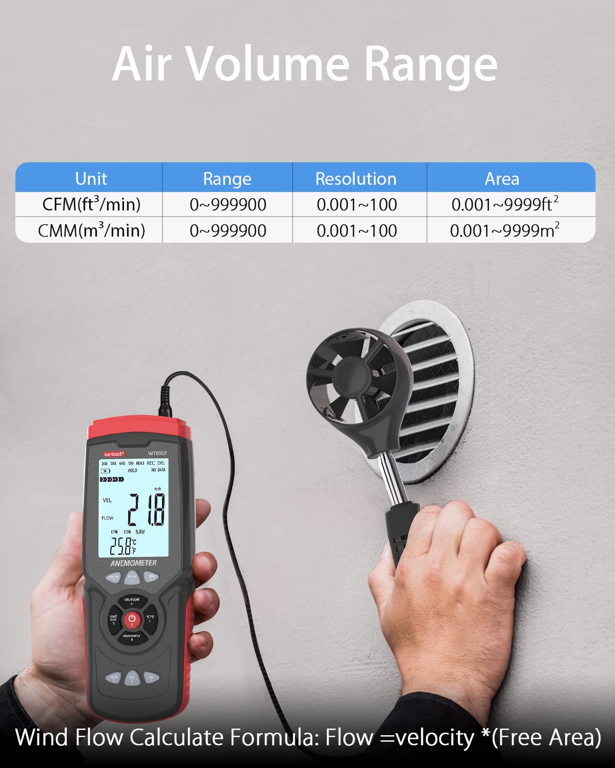 WINTACT WT8907 digital anemometer gallery image 3