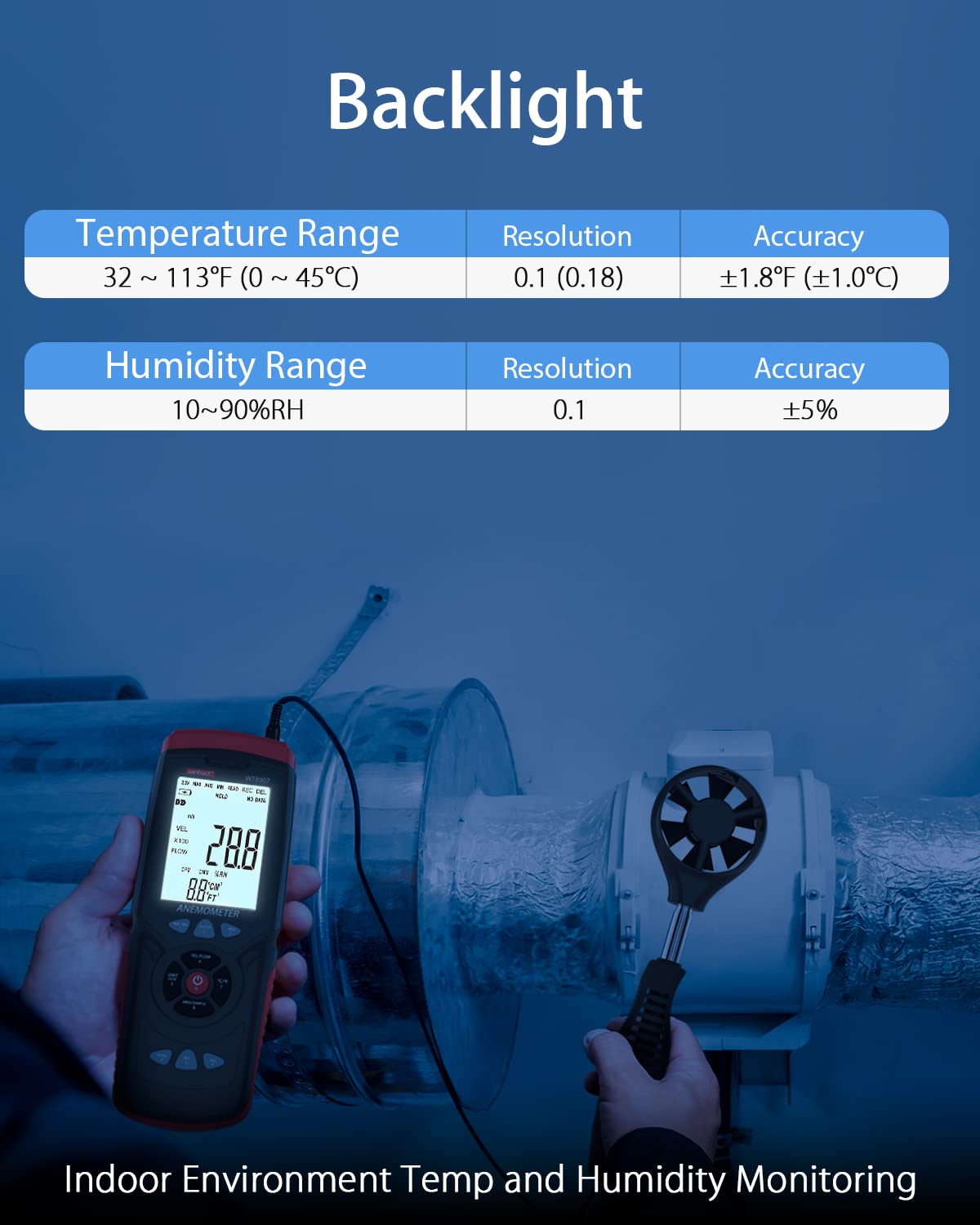 WINTACT WT8907 digital anemometer gallery image 6